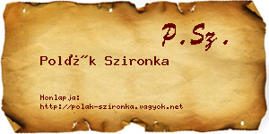 Polák Szironka névjegykártya